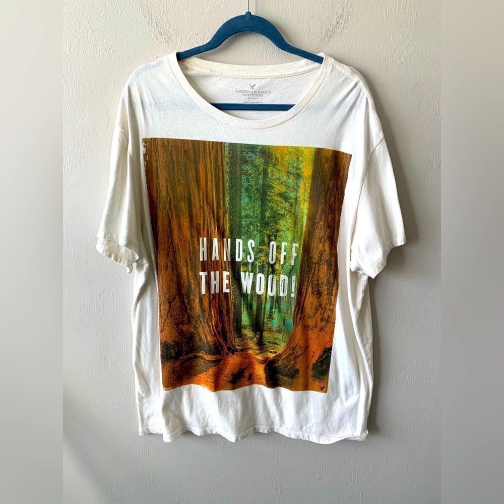 American Eagle Hands off the wood graphic T-shirt size XXL